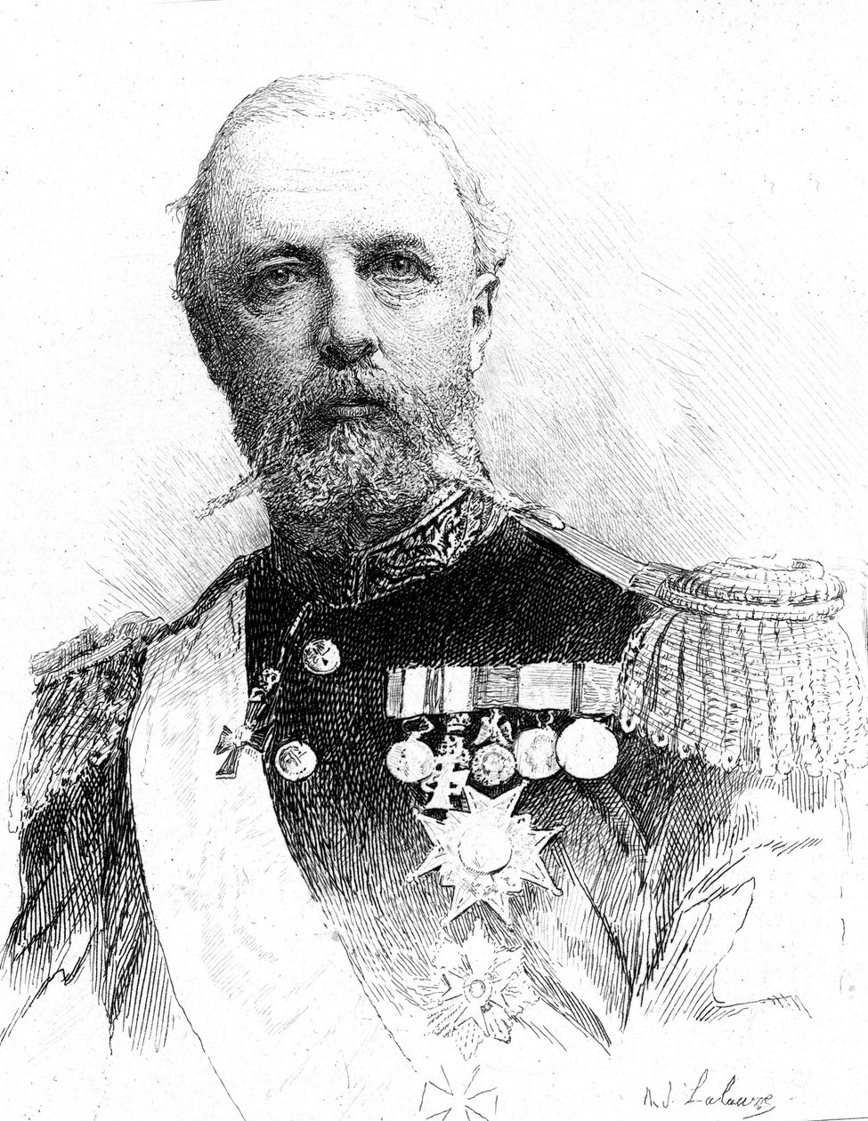 OSCAR II (1829-1907), Ruotsin ja Norjan kuningas tekijältä Adolphe Lalauze