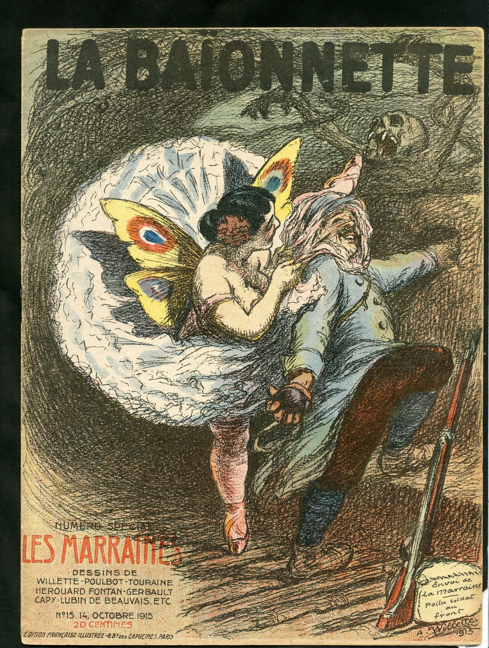 Kansi kappaleesta ”La Baionnette”, Satiirinen väreissä tekijältä Adolphe Leon Willette