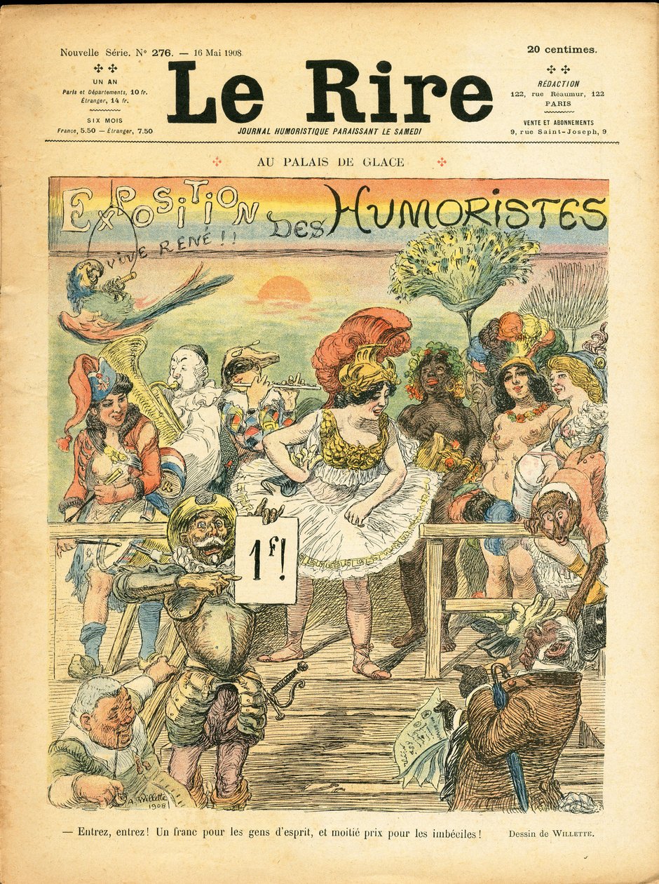 Kansi ""Le Lire"", satiirinen väreissä tekijältä Adolphe Leon Willette