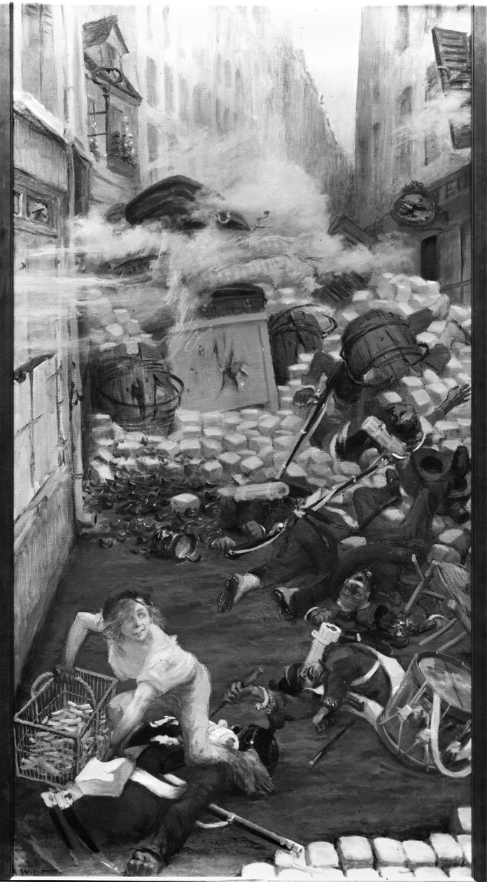 Gavroche Collecting Cartridges   tekijältä Adolphe Leon Willette
