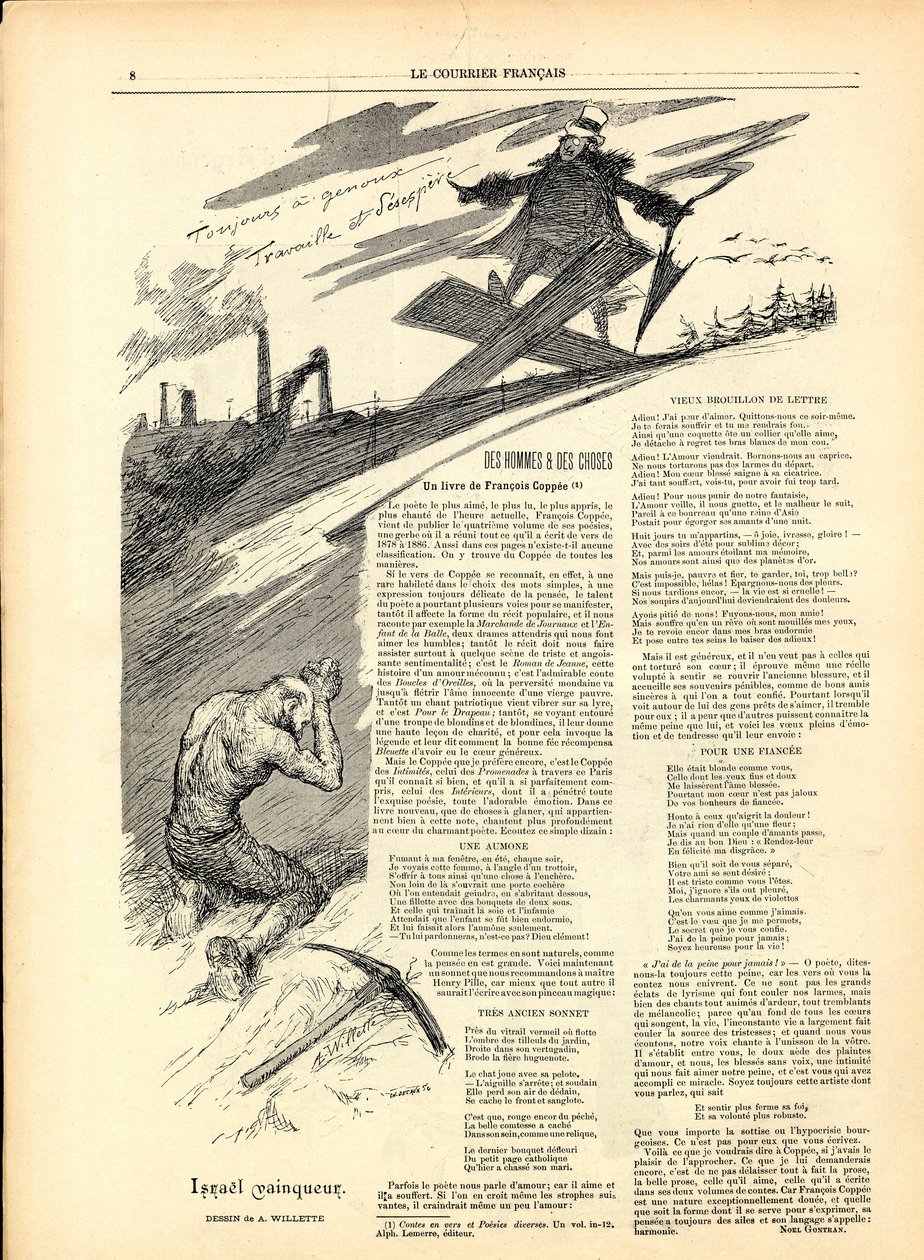 The English Courier, mustavalkoinen satiirinen tekijältä Adolphe Leon Willette