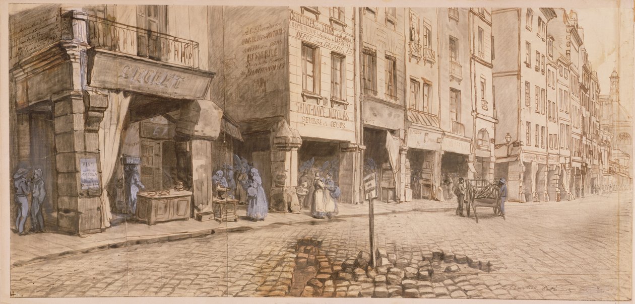 A Street (kynä ja muste ja wc paperilla) tekijältä Adolphe Martial Potemont