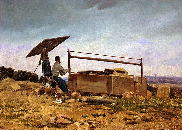 The Stone Cutter (öljy kankaalle) tekijältä Adolphe Martial Potemont