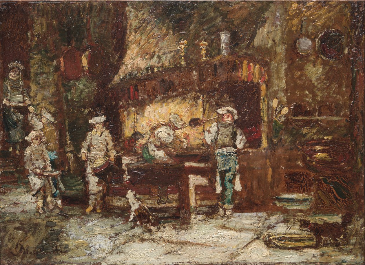 Rôtisserie des Deux Paonsin keittiöstä tekijältä Adolphe Monticelli