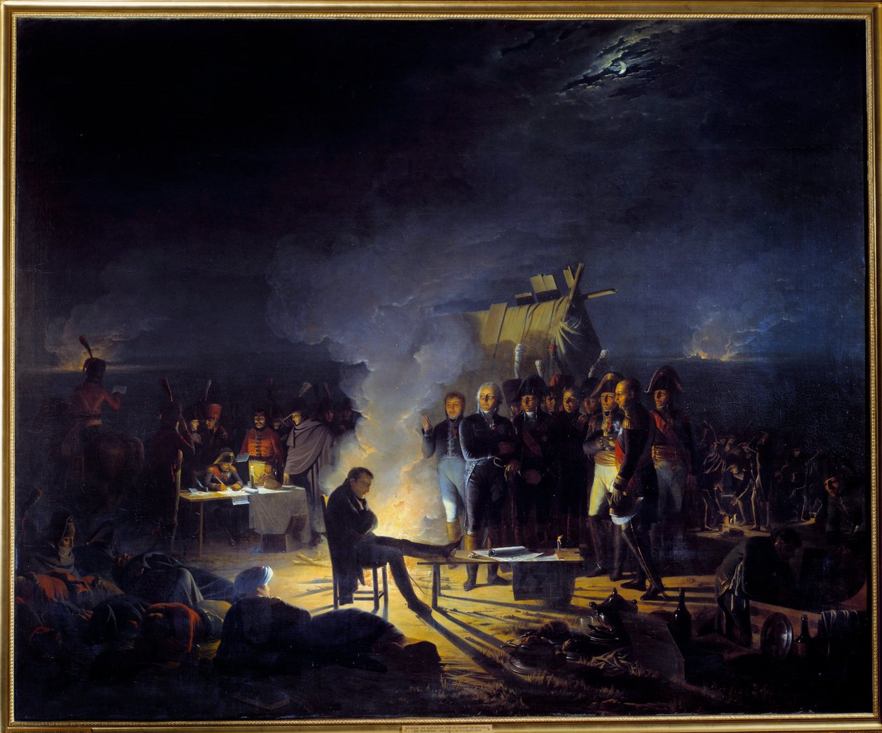 Napoleon I:n bivouac Wagramin taistelukentällä (5.-6.7 tekijältä Adolphe Roehn