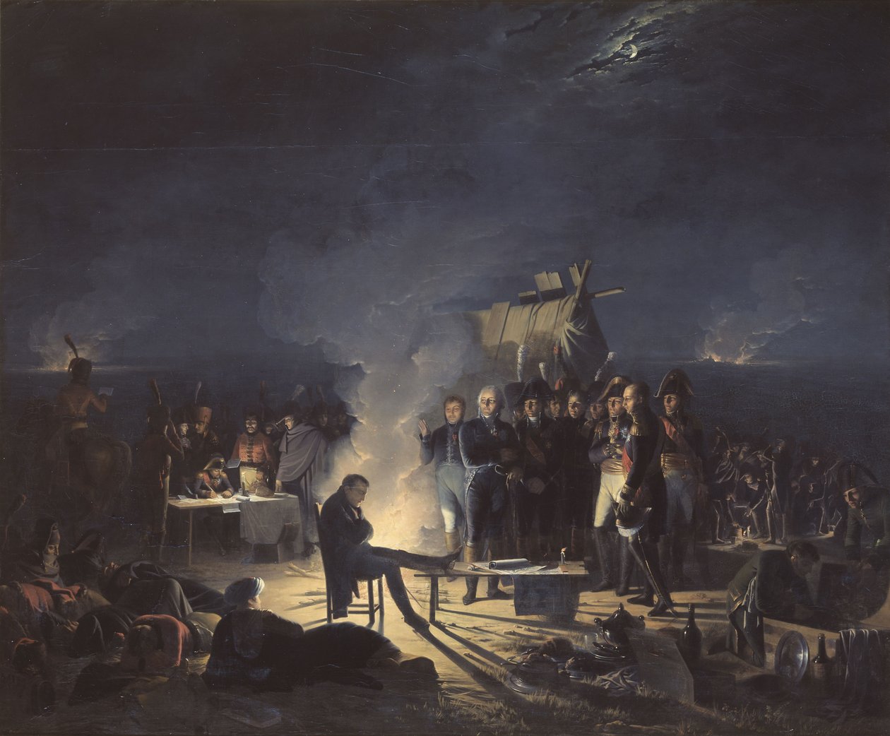 Napoleons bivouac Wagramin taistelukentällä yöllä 5. ja 6. heinäkuuta 1809, 1. tekijältä Adolphe Roehn