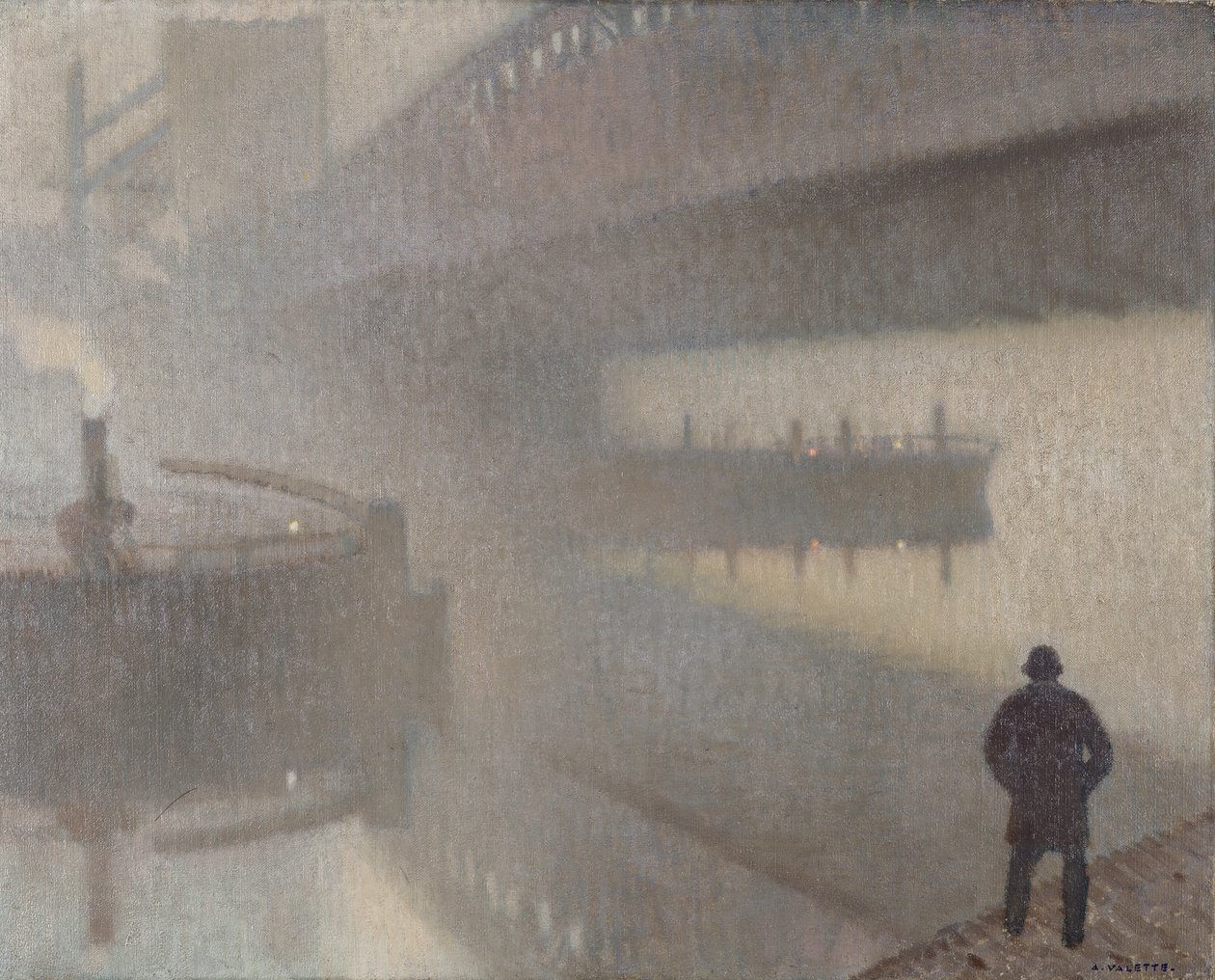 Windsorin sillan alla Irwellissä, Manchesterissa tekijältä Adolphe Valette