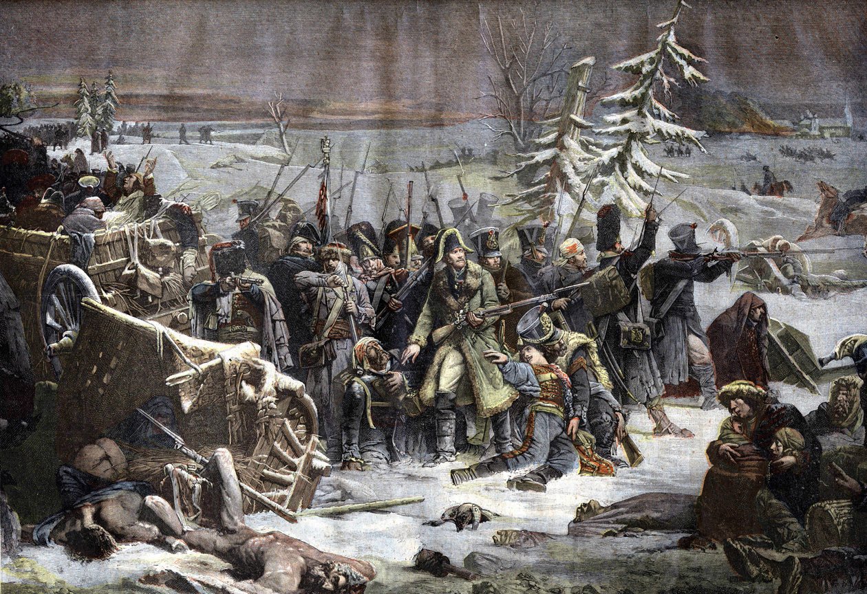Marsalkka Michel Ney (1769-1815) jäi eläkkeelle Venäjältä vuonna 1812. Kaiverrus Yvonin maalauksen jälkeen. tekijältä Adolphe Yvon