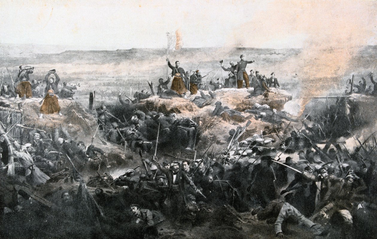 Ranskan armeija valtasi Malakoffin, 1855 tekijältä Adolphe Yvon