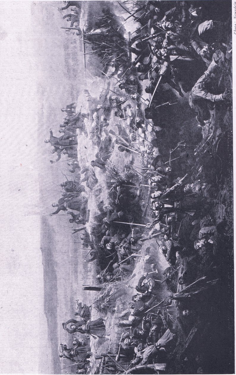 Ranskalaisten suorittama Malakoffin valtaus, kuvitus brittiläisistä taisteluista maalla ja merellä, 1915 tekijältä Adolphe Yvon