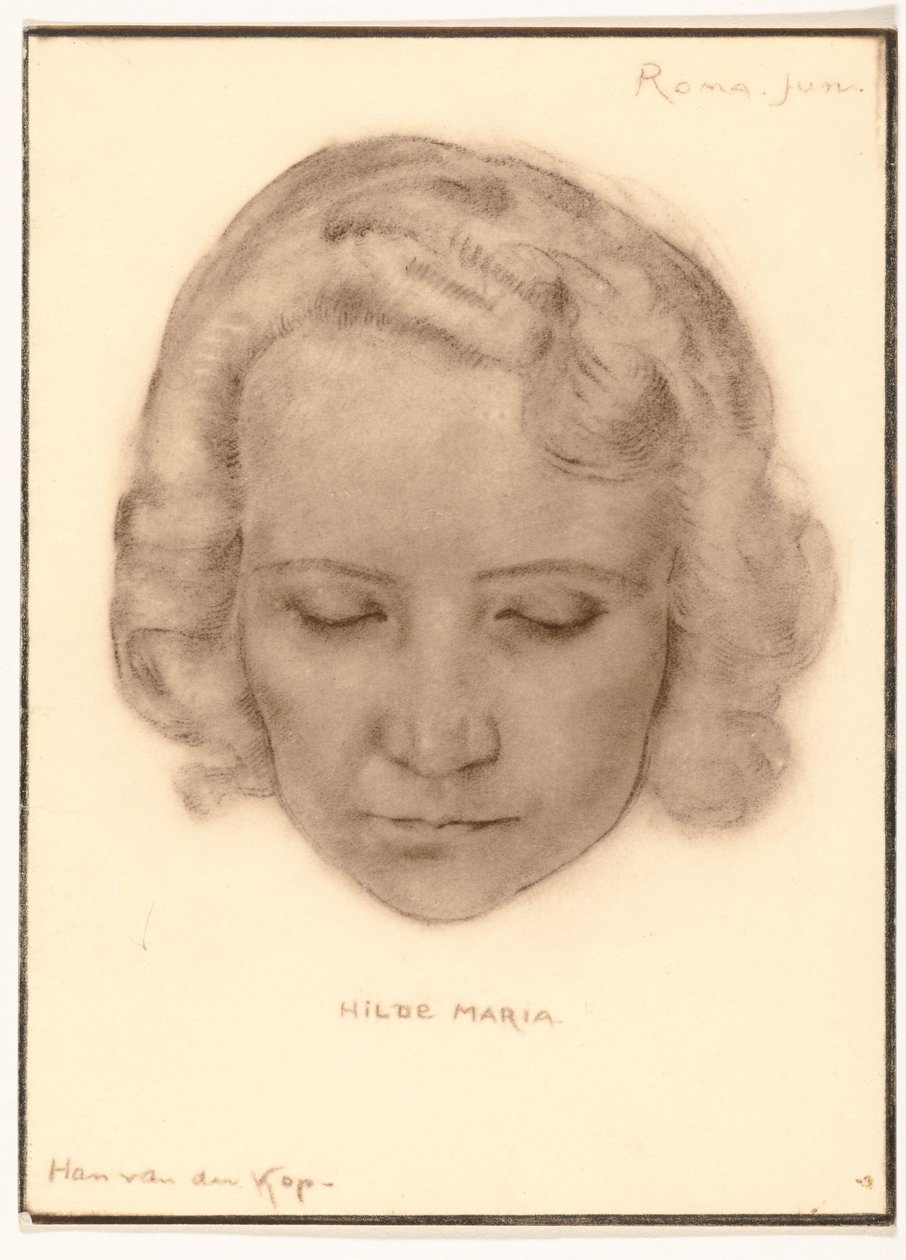 Valokuvakopio Han van der Kopin Hilde Marian muotokuvasta tekijältä Adriaan Bijl (attributed to)