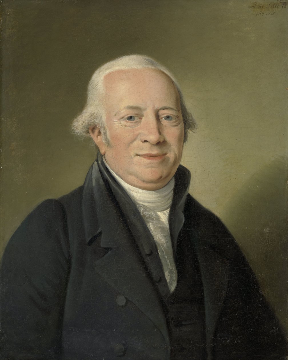 Cornelis Sebille Roos (1754-1820), Amsterdamin taidekauppias ja Nationale Konst-Galleryn pitäjä Huis ten Boschissa, Haagissa tekijältä Adriaan de Lelie