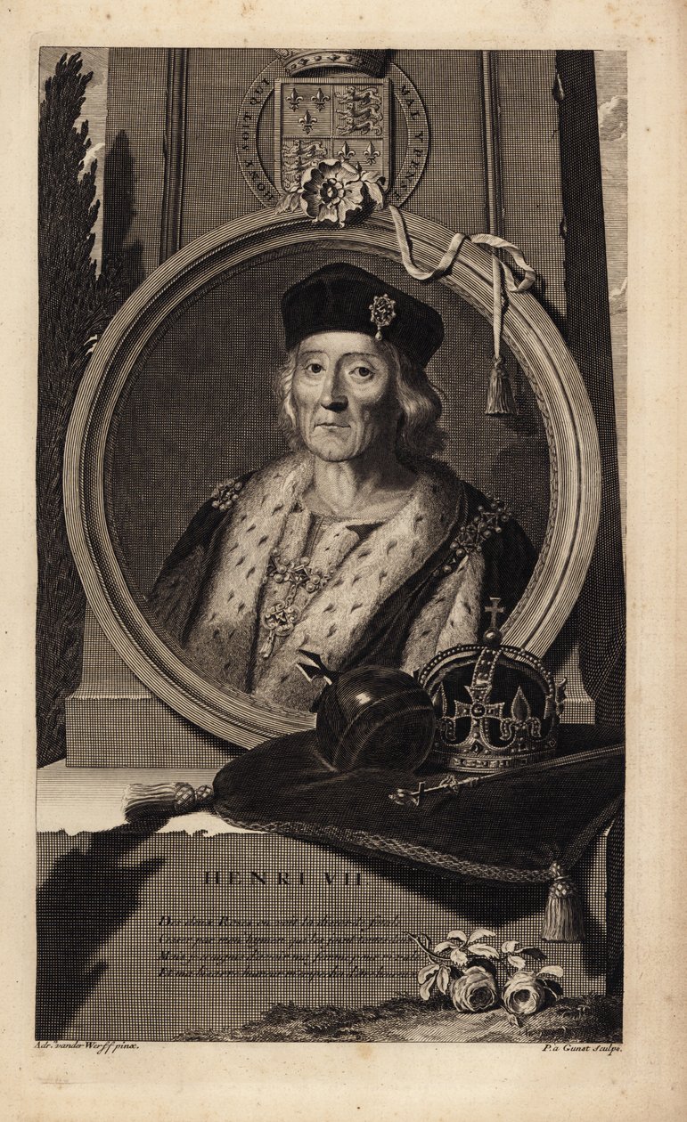 Henrik VII (1457-1509) (kaiverrus) tekijältä Adriaan van der (after) Werff