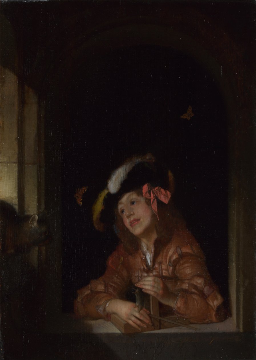 Poika hiirenloukun kanssa, 1678 tekijältä Adriaan van der Werff