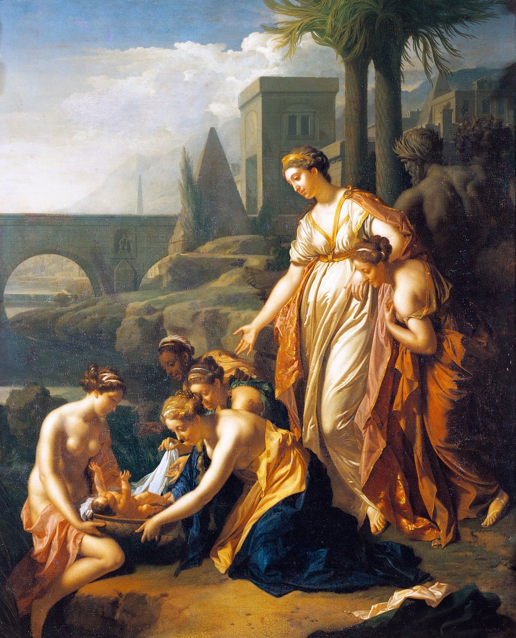 Mooses pelastettu vedestä, Adriaen van der Werff (1659-1722), 75x60 cm, öljy paneelille tekijältä Adriaan van der Werff