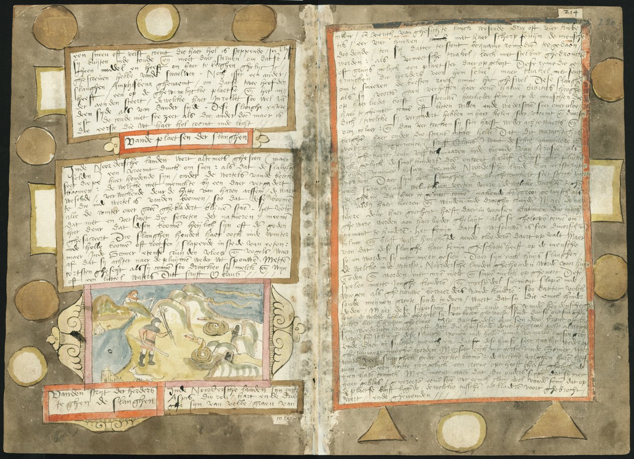 Adriaen Coenenin Visboeck - KB 78 E 54 - folios 219v (vasen) ja 220r (oikea) tekijältä Adriaen Coenen