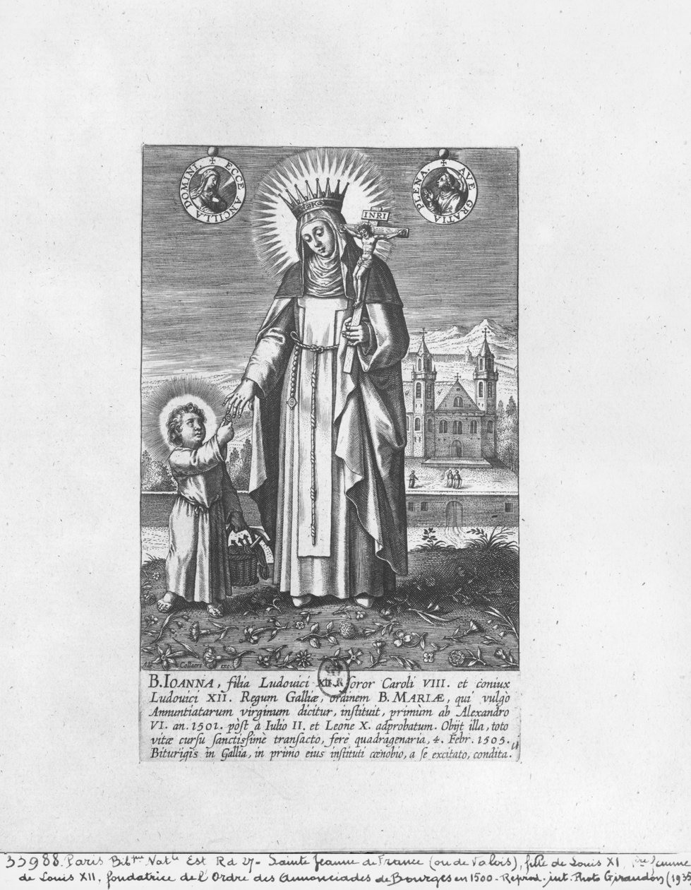 Pyhä Johanna Ranskalainen ja Valois (1464-1505) tekijältä Adriaen Collaert