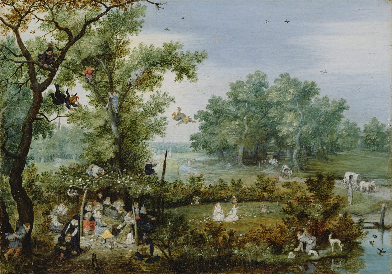Merry Company in an Arbor, 1615 tekijältä Adriaen Pietersz van de Venne