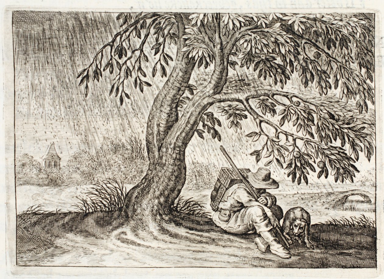 Suoja, kuvitus Johannes de Brunen (1589-1658) ja Jan Jacobs Schipperin teoksesta "Emblemata of Zinne-werk", Amsterdam, 1661 tekijältä Adriaen Pietersz van de Venne
