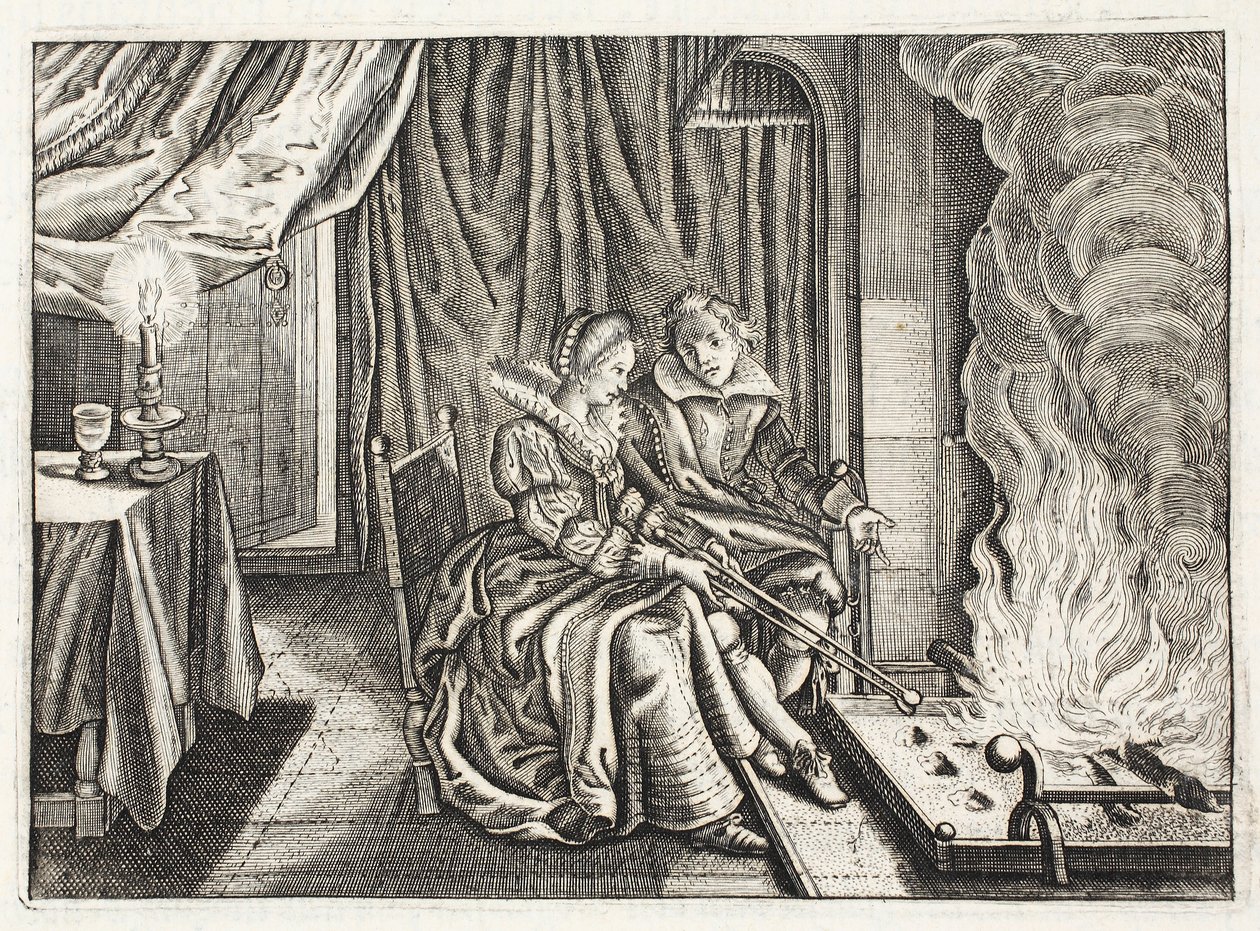 Think, kuvitus Johannes de Brunen (1589-1658), Jan Jacobs Schipperin teoksesta "Emblemata of Zinne-werk", Amsterdam, 1661 tekijältä Adriaen Pietersz van de Venne