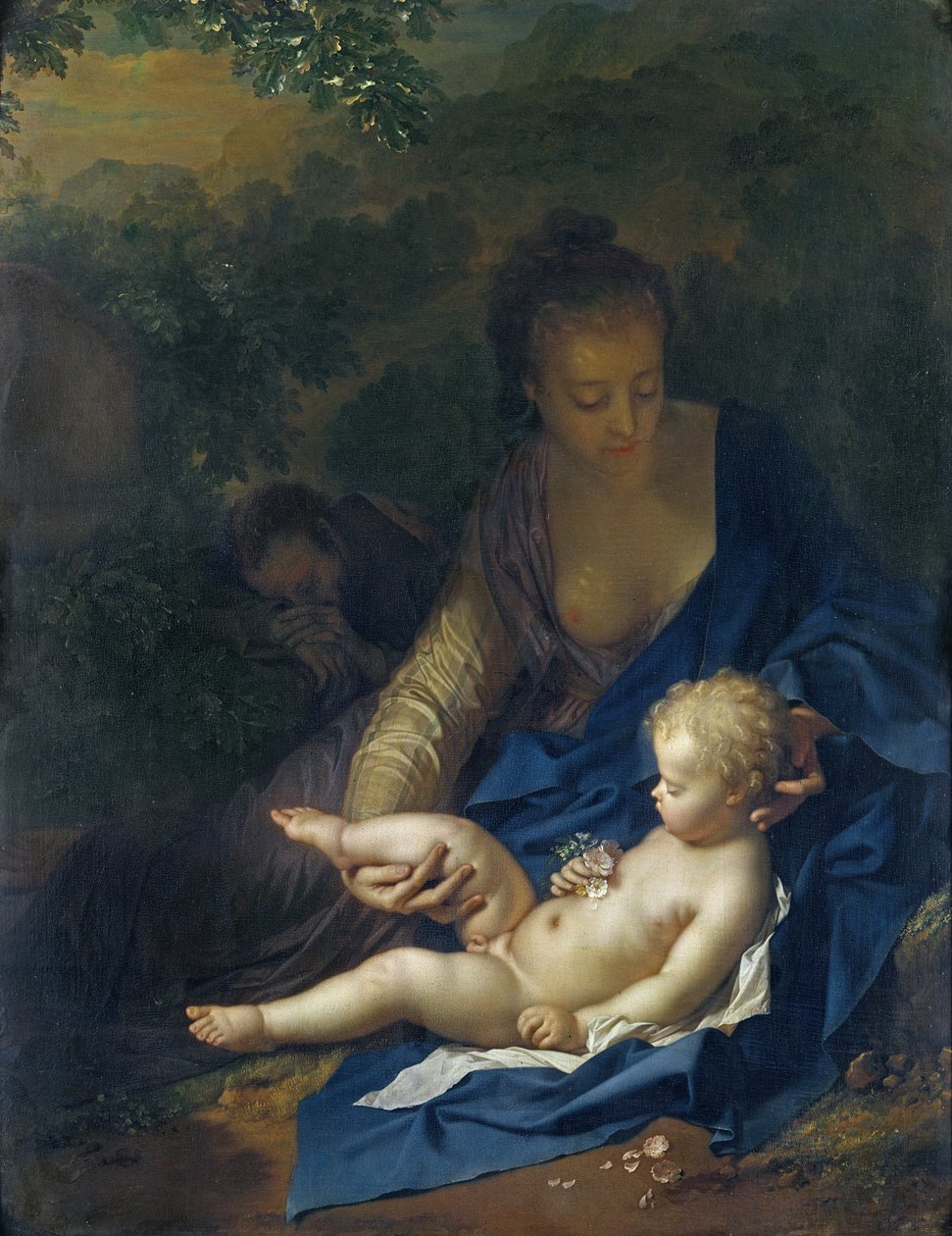 The Rest on the Flight to Egypt, 1706 (öljy tammella) tekijältä Adriaan van der Werff