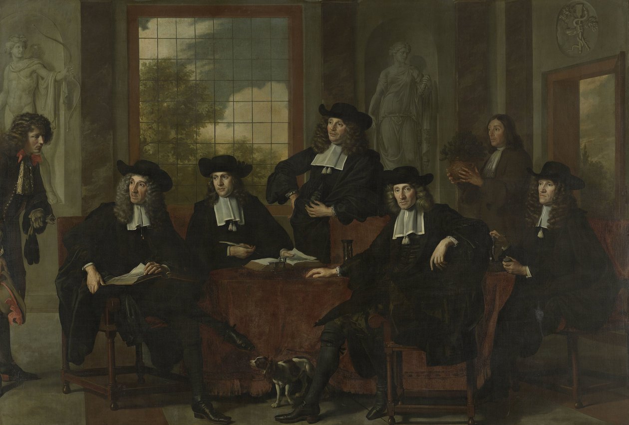 Collegium Medicumin superintendentit Amsterdamissa, 1683 tekijältä Adriaen Backer