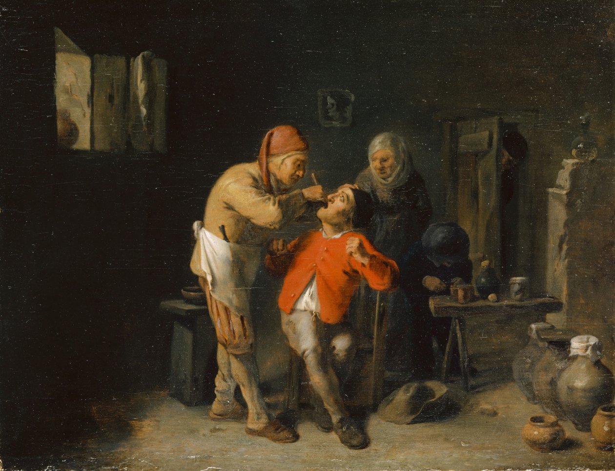 Hammaslääkärissä, 1625-38 tekijältä Adriaen Brouwer