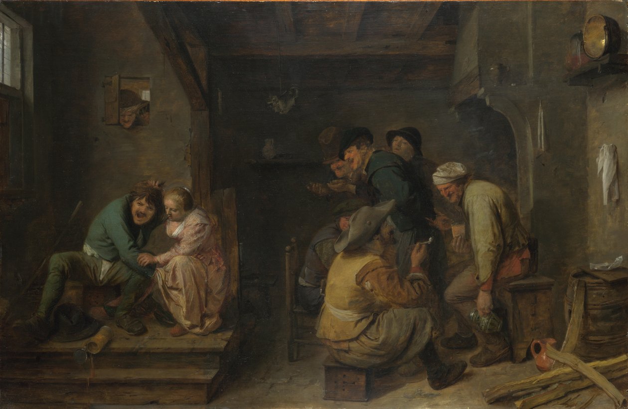Tavernakohtaus, c. 1635 tekijältä Adriaen Brouwer