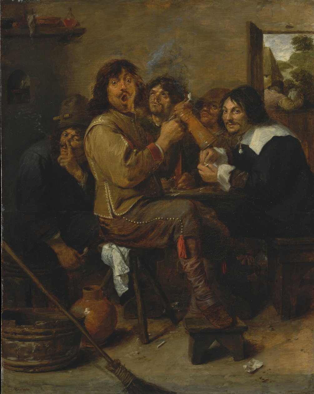 Tupakoitsijat, noin 1636 tekijältä Adriaen Brouwer