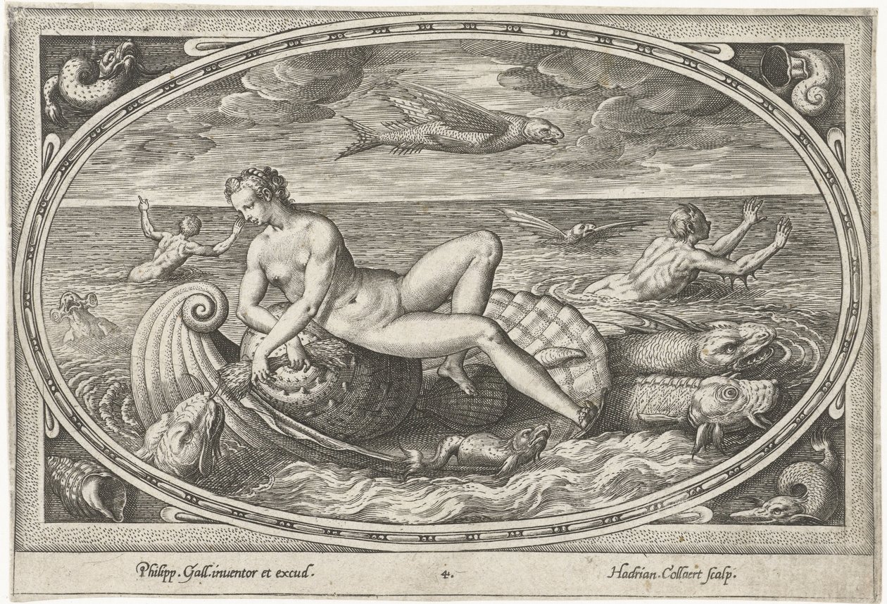 Galatea Zeegoden (sarjan nimi) tekijältä Adriaen Collaert
