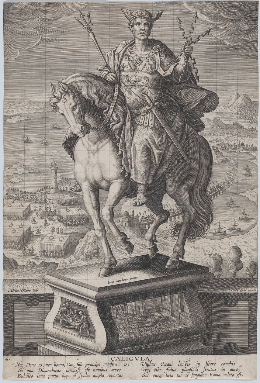 Levy 4: Caligulan hevospatsas, nähtynä kolme neljäsosaa vasemmalla, yllään ..., n. 1587-89. tekijältä Adriaen Collaert