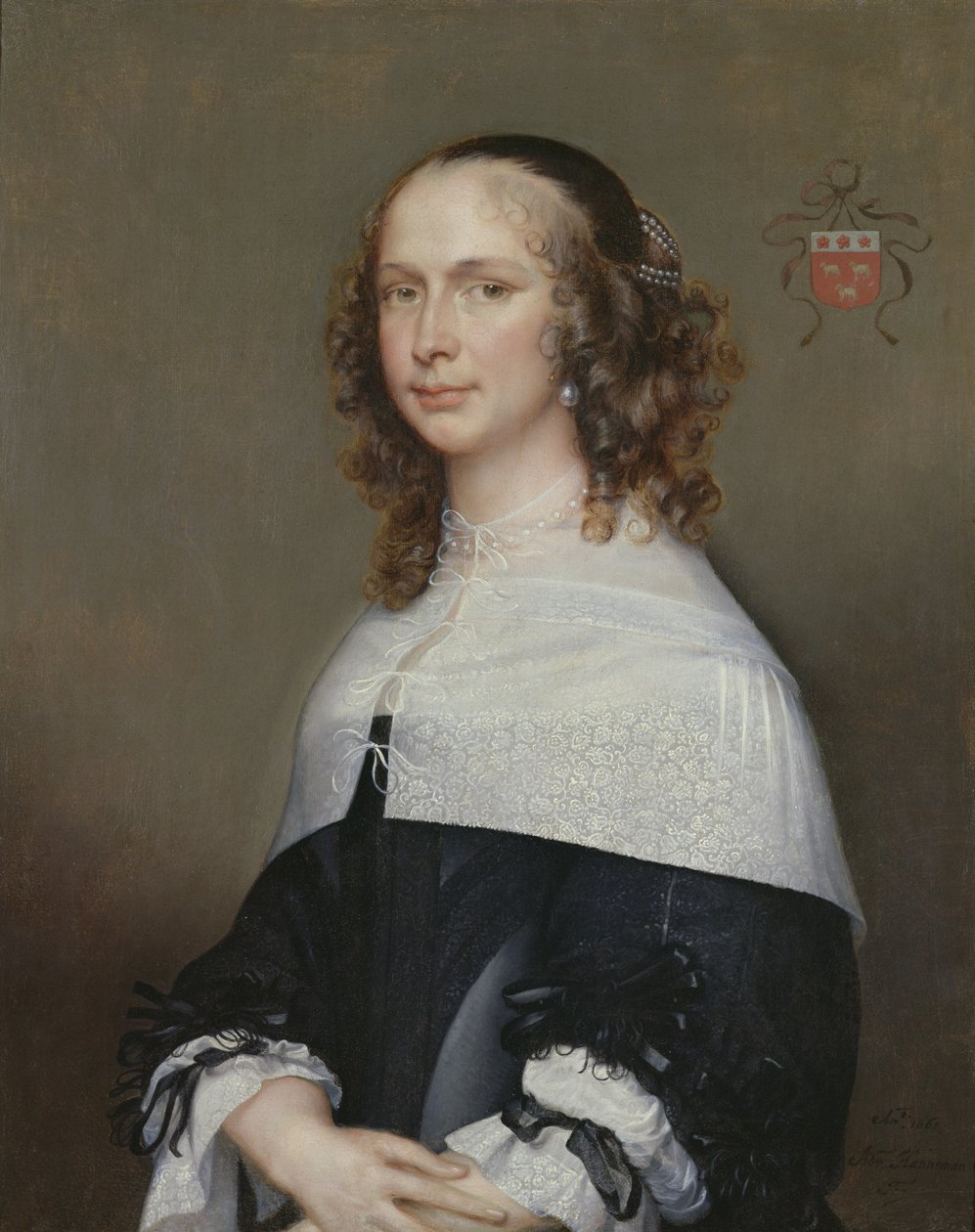 Muotokuva Nicolas van der Haerin vaimosta, 1661. tekijältä Adriaen Hanneman