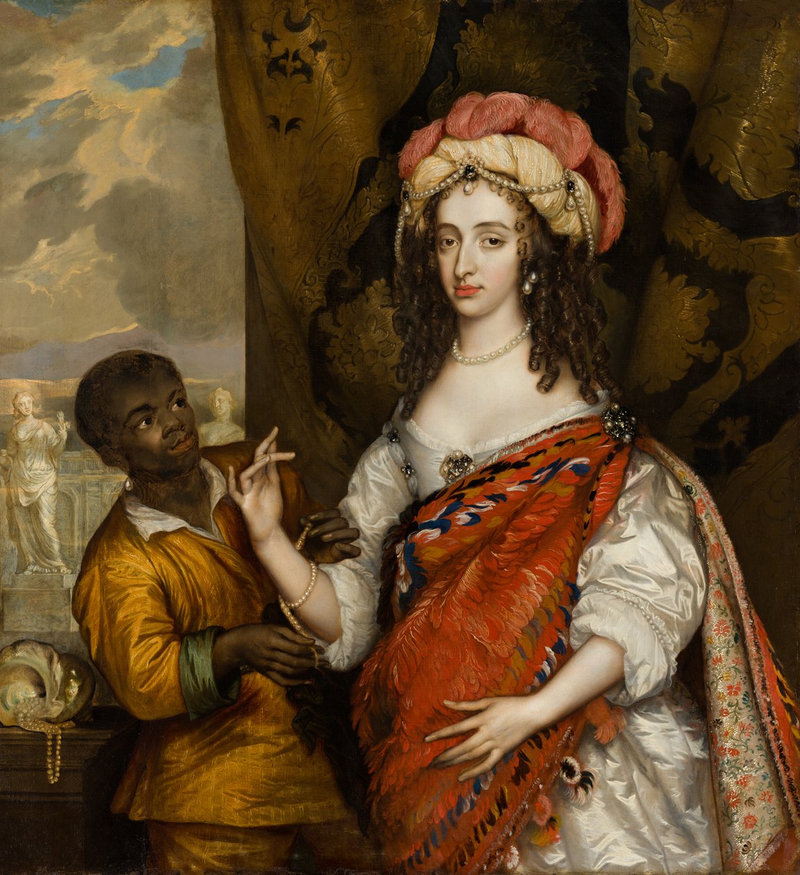 Postuumi muotokuva Maria I Stuartista (1631-1660) palvelijan kanssa, n. 1664 tekijältä Adriaen Hanneman
