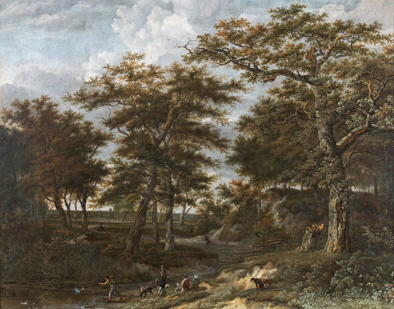 Maisema metsästäjien kanssa tekijältä Adriaen Hendricksz. Verboom