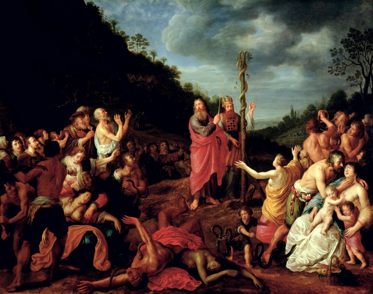 Mooses ja vaskikäärme, 1640 tekijältä Adriaen I van Nieulandt