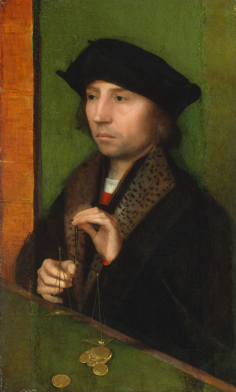 Home que pesa or, ca. 1515-20. finlandès tekijältä Adriaen Isenbrandt