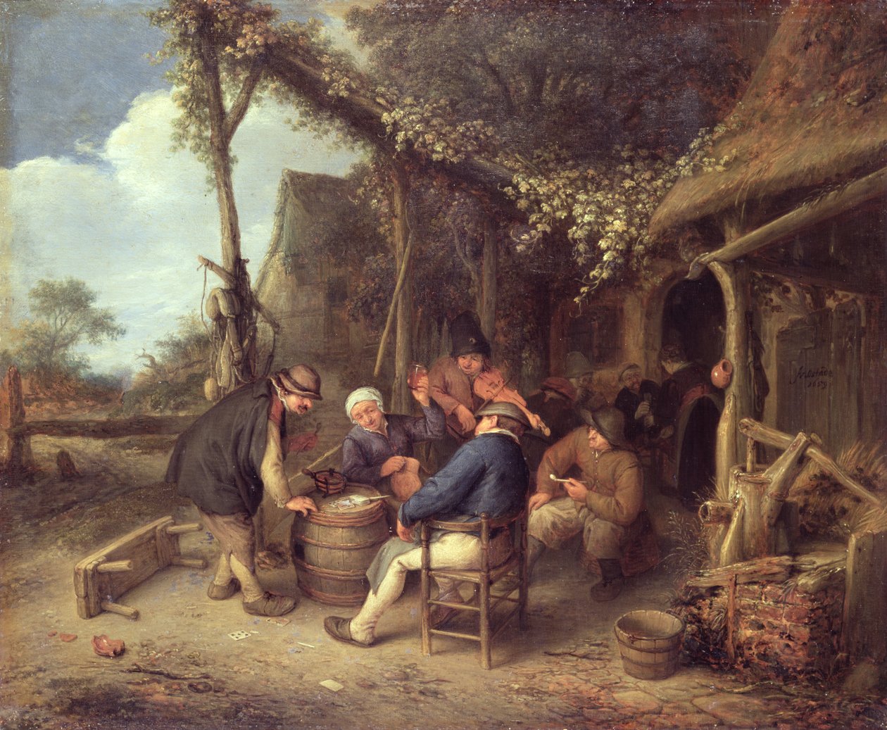 Työn jälkeen maalla, 1659 tekijältä Adriaen Jansz. van Ostade