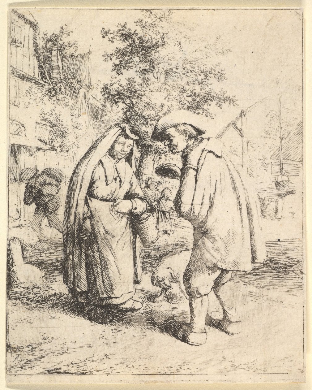 Mies puhuu naiselle, 1610-85. tekijältä Adriaen Jansz. van Ostade