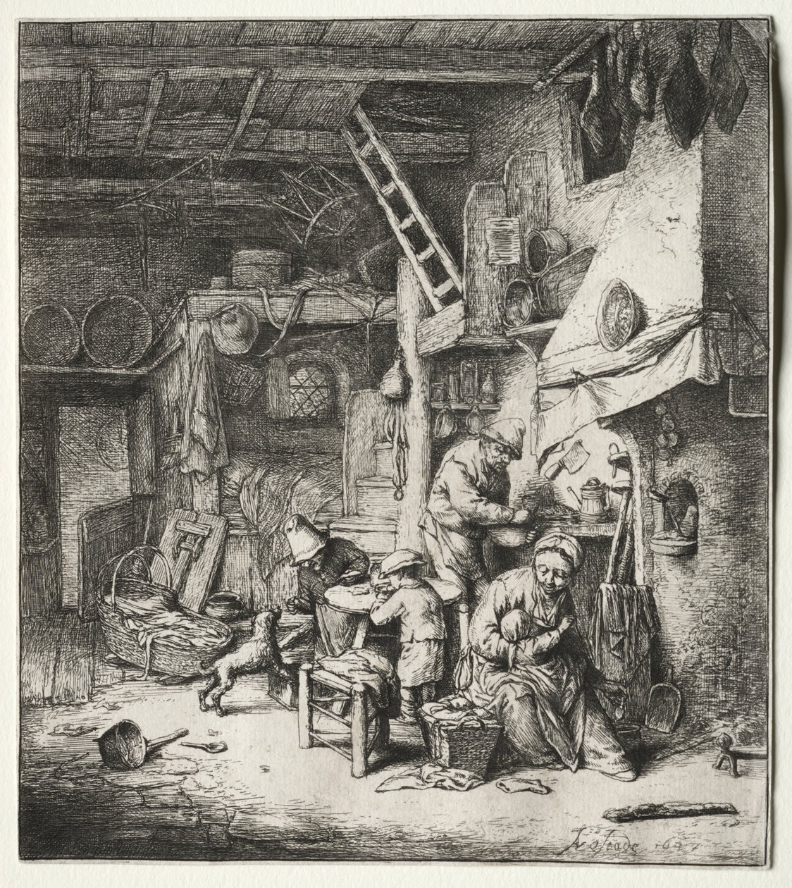 Perhe, 1647. tekijältä Adriaen Jansz. van Ostade