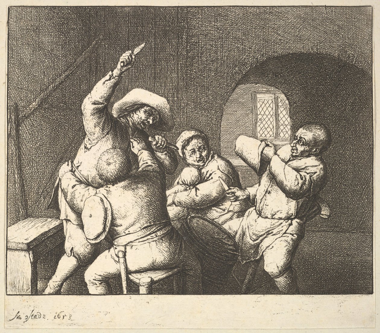 Veitsen työntö, 1610-85. tekijältä Adriaen Jansz. van Ostade