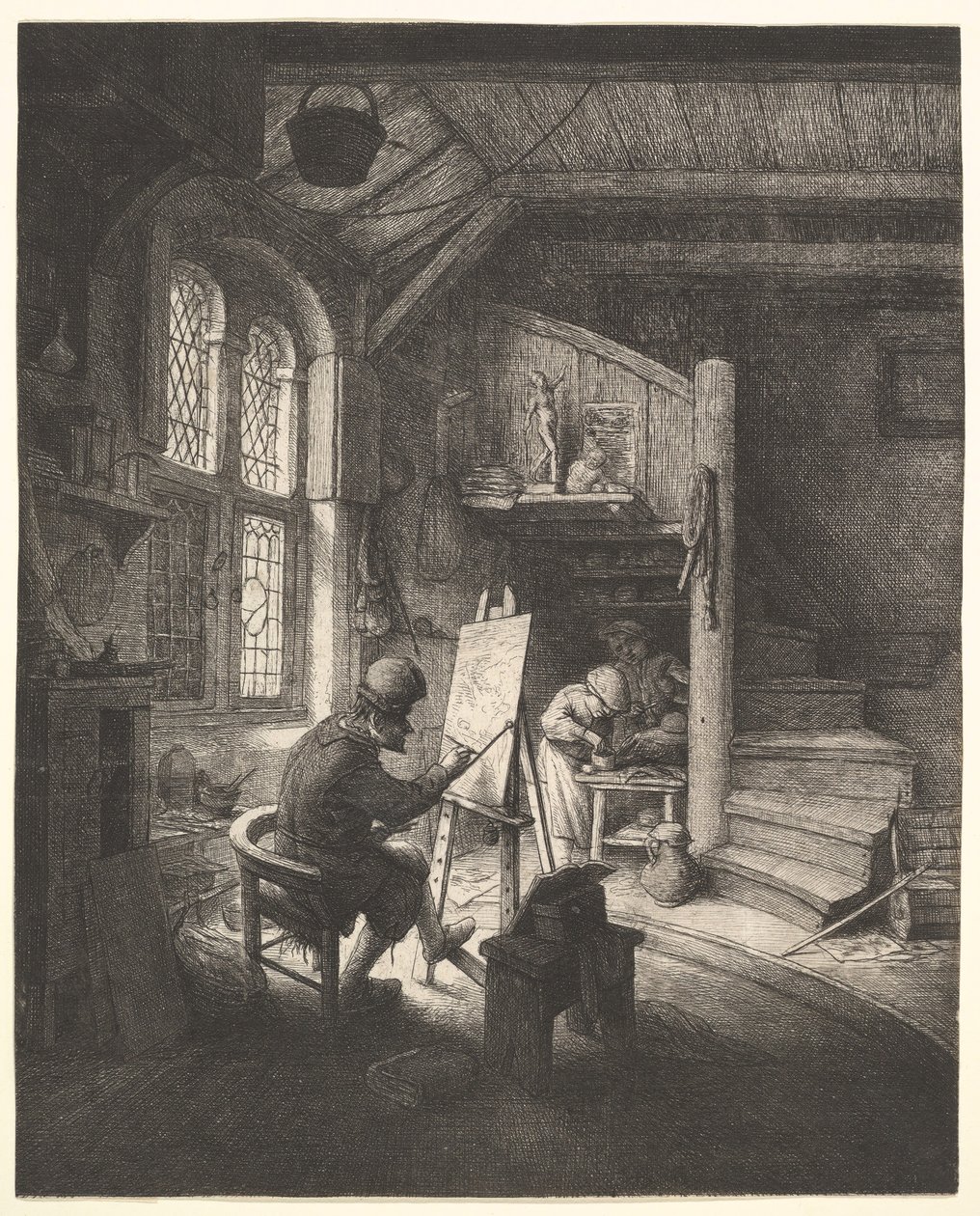 Taidemaalari studiossaan, n. 1667. tekijältä Adriaen Jansz. van Ostade