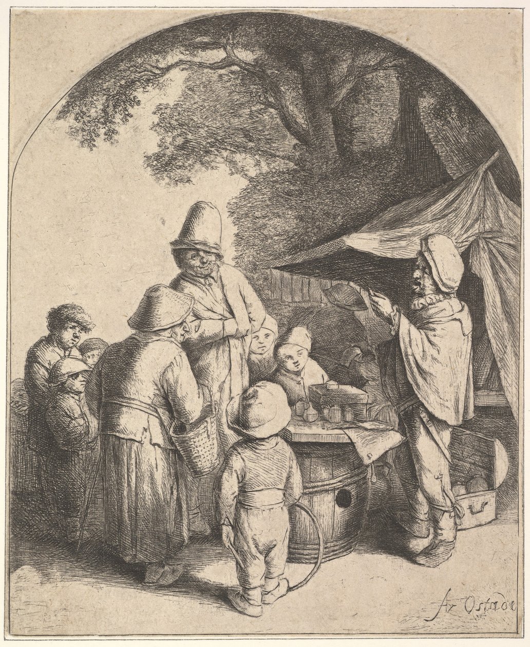 The Quack, 1610-85. tekijältä Adriaen Jansz. van Ostade