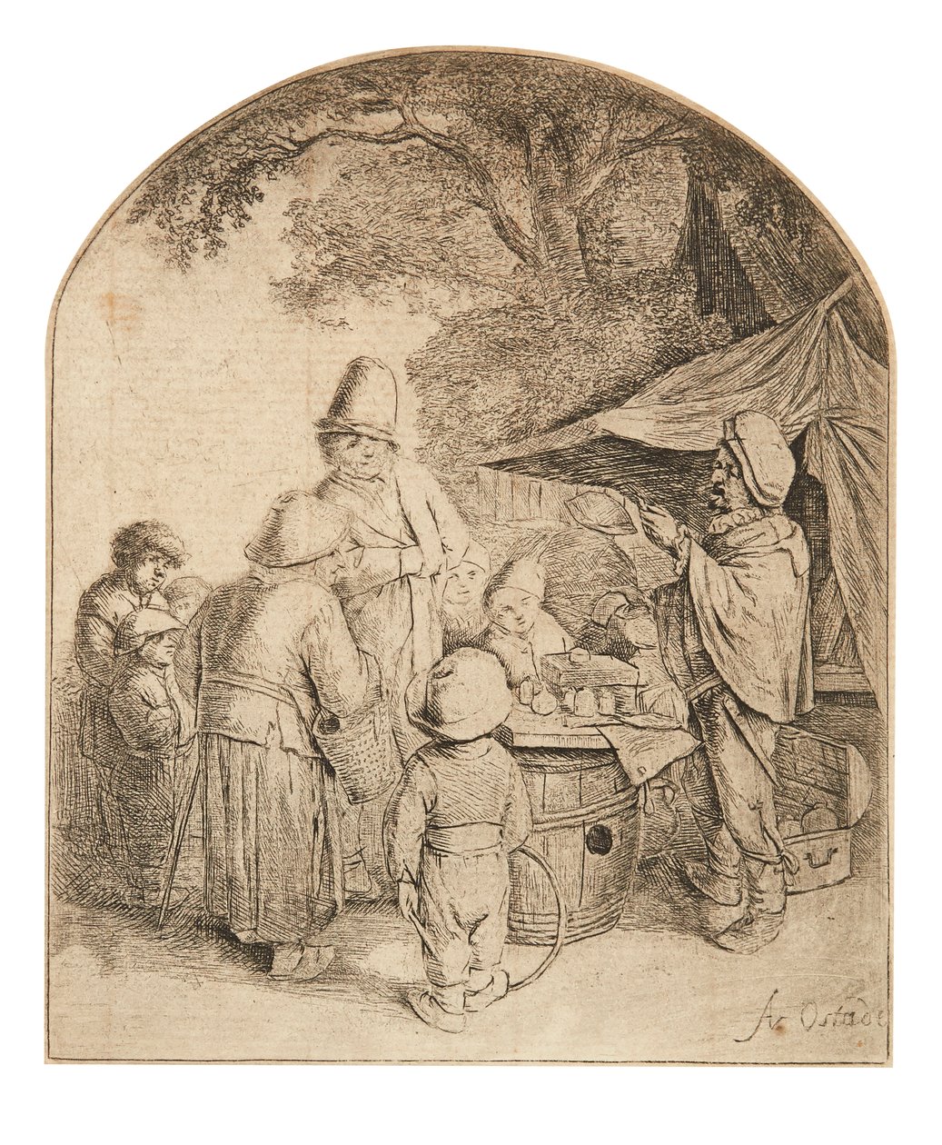 Quacksalver (etsaus) tekijältä Adriaen Jansz. van Ostade