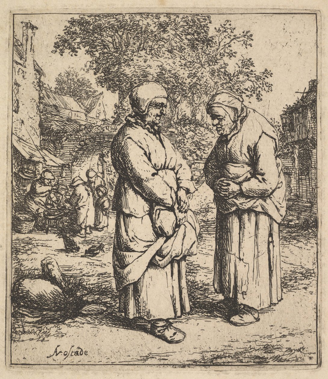 Kaksi juorua, 1610-85. tekijältä Adriaen Jansz. van Ostade
