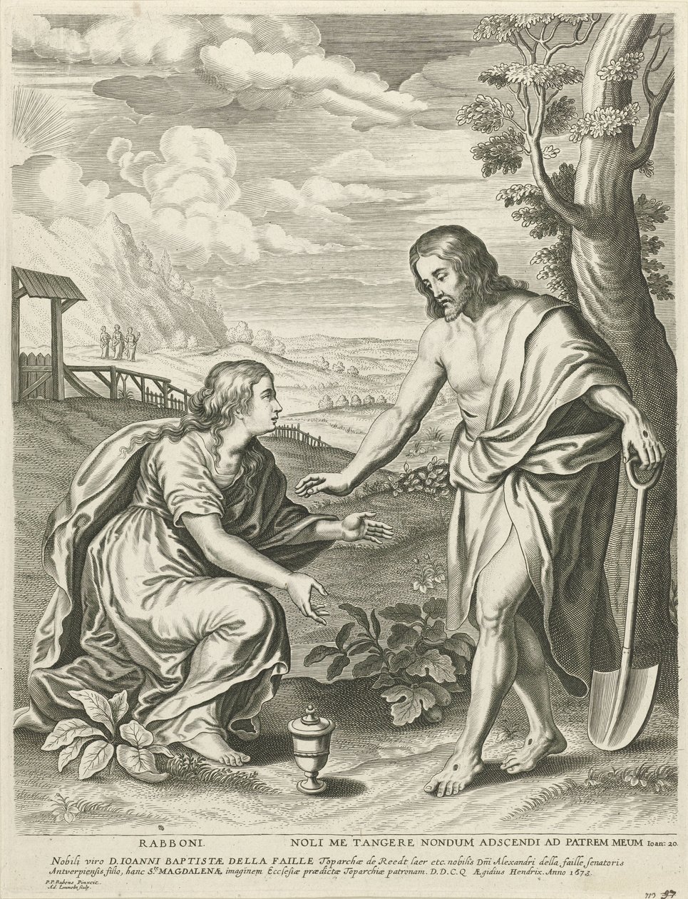 Kristus ilmestyy Maria Magdalenan puutarhuriksi tekijältä Adriaen Lommelin