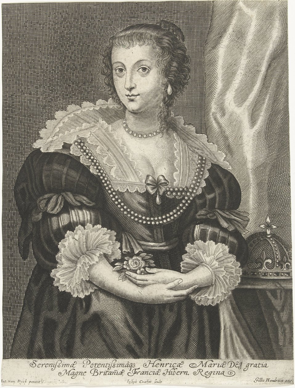 Englannin Charles I:n vaimon Henrietta Marian muotokuva tekijältä Adriaen Lommelin