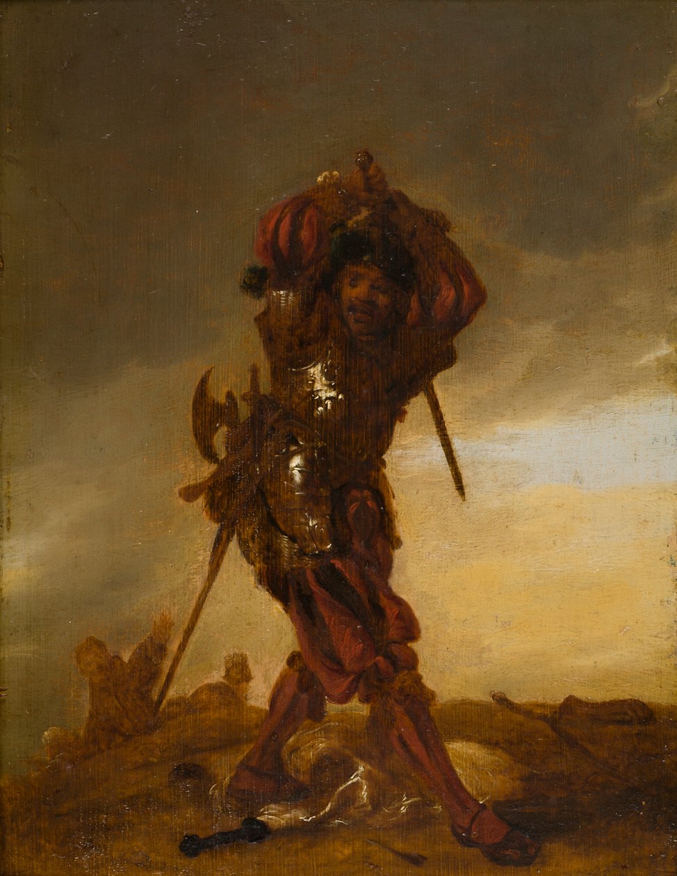 Sveitsiläinen sotilas: palkkasoturi, n. 1609-62 (öljy paneelissa) tekijältä Adriaen Pietersz. van de Venne