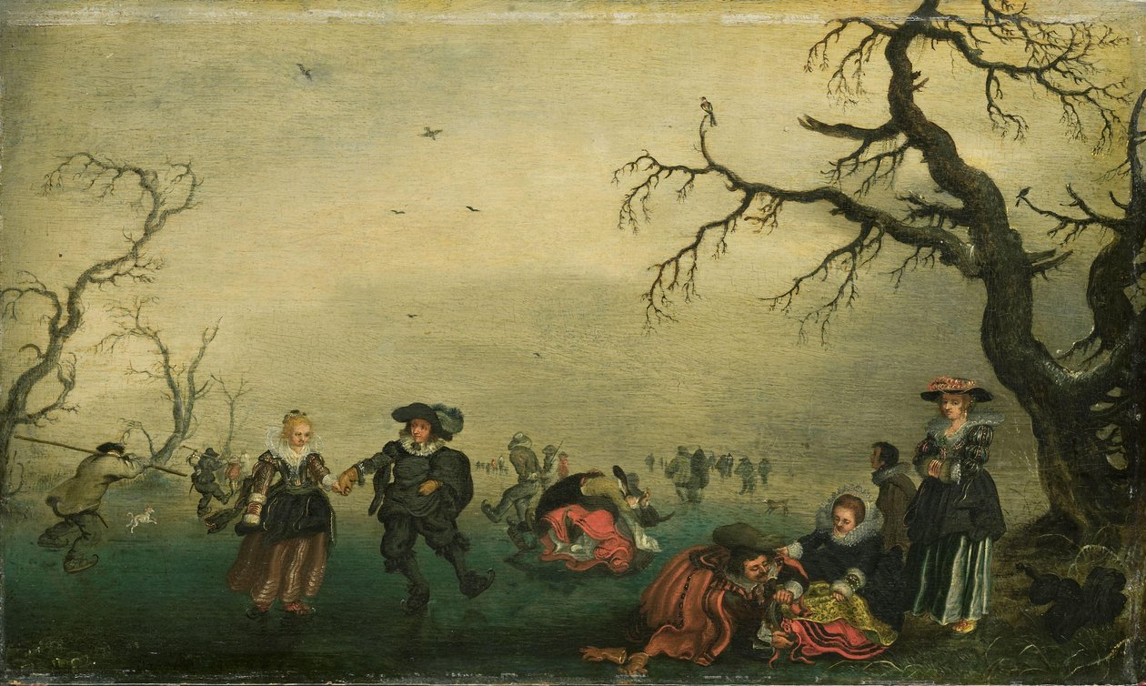 Luistelijat tekijältä Adriaen Pietersz van de Venne