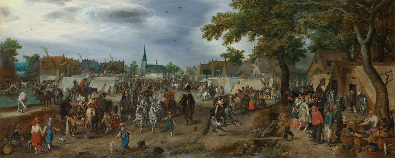 Prinssi Maurice ja Frederick Henry Valkenburgin hevosmessuilla 1618 tekijältä Adriaen Pietersz van de Venne