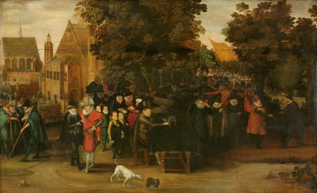 Satiirinen show Alankomaiden politiikasta, n. 1619-20 tekijältä Adriaen Pietersz van de Venne